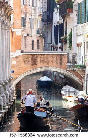 Picture - Gondolas on the narrow canals of Venice, Italy. Fotosearch