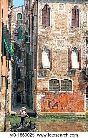 Gondolier, canal in Venice, Venezia, Veneto, Italy View Large Photo Image Stock Photography - Gondolier, canal in Venice, Venezia, Veneto, Italy. Fotosearch