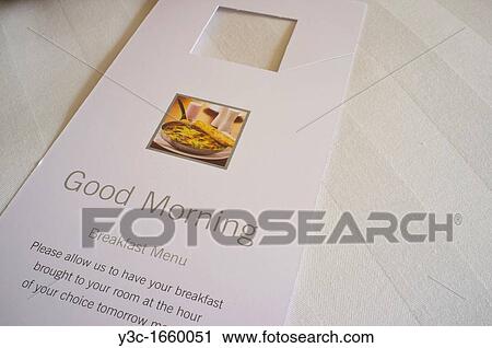 Good Morning Hotel Room Service Card View Large Photo Image Stock Image - Good Morning Hotel Room Service Card. Fotosearch