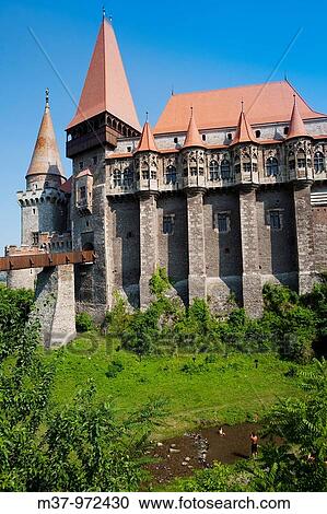 Stock Image - Gothic Carvin Castle Hunedoara Romania. Fotosearch