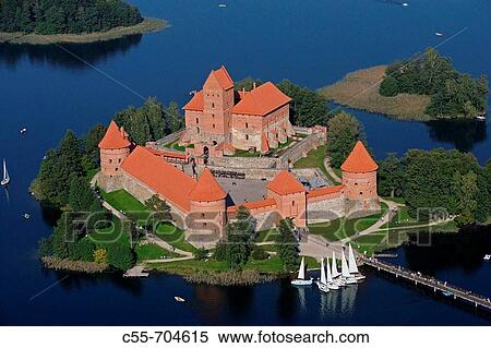 Gothic castle (XIV-XVth century) on Lake Galve. Trakai. Lithuania View Large Photo Image Stock Photography - Gothic castle (XIV-XVth century) on Lake Galve. Trakai. Lithuania. Fotosearch