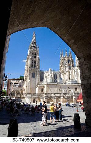 Gothic cathedral (13th century) from Puerta de Santa Maria, Burgos. Castilla-Leon, Spain View Large Photo Image Stock Photo - Gothic cathedral (13th century) from Puerta de Santa Maria, Burgos. Castilla-Leon, Spain. Fotosearch