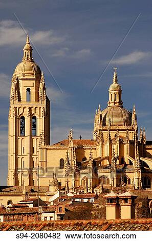 Gothic cathedral of Segovia, Spain. View Large Photo Image Stock Image - Gothic cathedral of Segovia, Spain.. Fotosearch