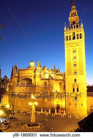 Gothic Cathedral of Seville at dusk, Andalusia, Spain View Large Photo Image Stock Image - Gothic Cathedral of Seville at dusk, Andalusia, Spain. Fotosearch