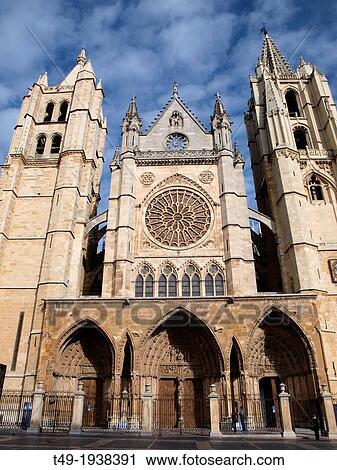 Gothic Cathedral, with its stained glass windows in Leon Castile, Spain View Large Photo Image Stock Image - Gothic Cathedral, with its stained glass windows in Leon Castile, Spain. Fotosearch
