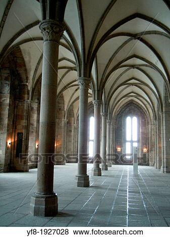 Gothic room indoor, Mont Saint Michel, Normandy, Bretagne, France View Large Photo Image Stock Photo - Gothic room indoor, Mont Saint Michel, Normandy, Bretagne, France. Fotosearch