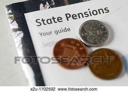 Stock Image - Government Pensions Service leaflet on State Pensions. Fotosearch