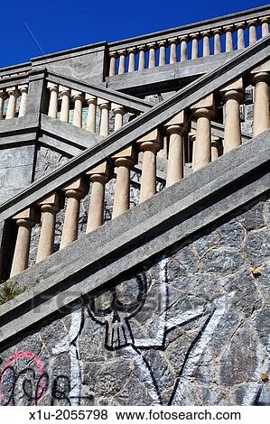 Graffiti and Steps down to the Murazzi del Po Turin Piedmont Italy. View Large Photo Image Stock Photo - Graffiti and Steps down to the Murazzi del Po Turin Piedmont Italy.. Fotosearch