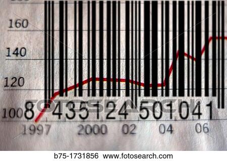 Stock Photograph - grafico economico, impuesto, tanto por ciento, inversi? n, hoja de valores bancarios, la bolsa, barcode, economic graphic, tax, interest rates, investment, stock market, banking stocks, stock exange,. Fotosearch