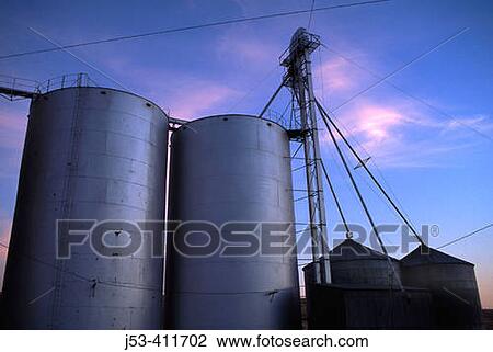 Grain storage bins, USA View Large Photo Image Stock Image - Grain storage bins, USA. Fotosearch