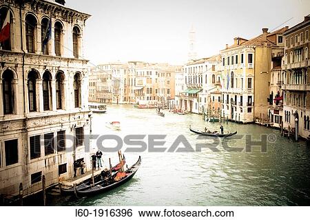Gran Canal in Venice, Italy View Large Photo Image Stock Photograph - Gran Canal in Venice, Italy. Fotosearch