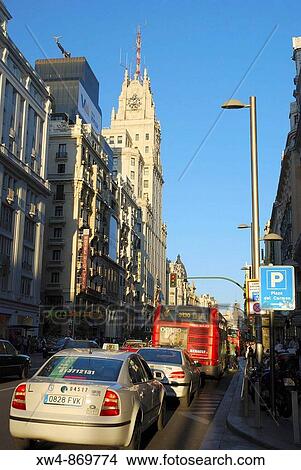 Gran Via, Madrid, Spain View Large Photo Image Picture - Gran Via, Madrid, Spain. Fotosearch