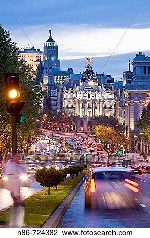 Gran Via, Madrid, Spain View Large Photo Image Stock Image - Gran Via, Madrid, Spain. Fotosearch