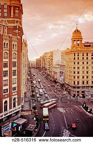 Stock Photograph - Gran Via. Madrid. Spain. Fotosearch