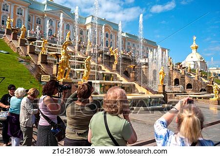 Grand Cascade in Peterhof. Summer palace. St Petersburg Russia. View Large Photo Image Stock Photograph - Grand Cascade in Peterhof. Summer palace. St Petersburg Russia.. Fotosearch