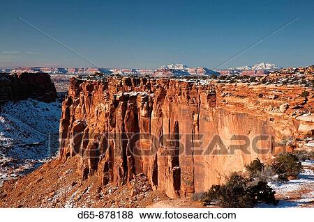 Stock Photo - Grand View Overlook in winter, Canyonlands National Park, Moab, Utah, USA. Fotosearch
