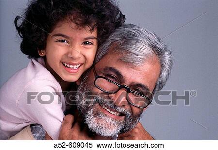 Stock Photography - Grandfather with child. Fotosearch