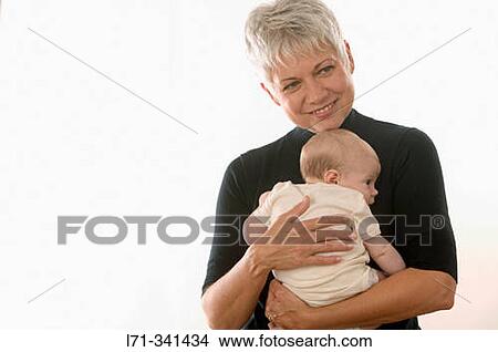 Picture - Grandmother and baby. Fotosearch