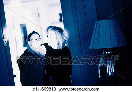 Stock Image - Grandmother and granddaughter. Fotosearch