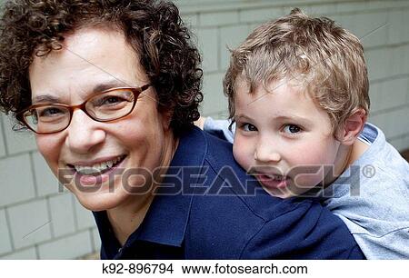 Picture - Grandmother and grandson. Fotosearch