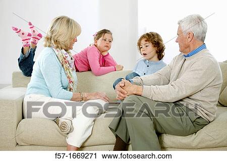 Grandparents and grandchildren View Large Photo Image Stock Image - Grandparents and grandchildren. Fotosearch
