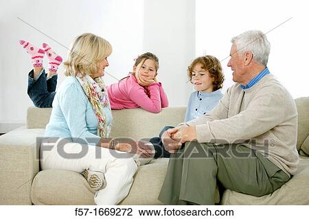 Grandparents and grandchildren View Large Photo Image Stock Image - Grandparents and grandchildren. Fotosearch