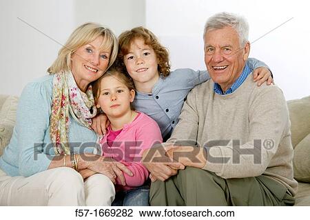 Grandparents and grandchildren View Large Photo Image Stock Image - Grandparents and grandchildren. Fotosearch