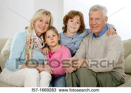 Grandparents and grandchildren View Large Photo Image Stock Image - Grandparents and grandchildren. Fotosearch