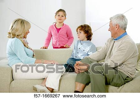 Grandparents and grandchildren View Large Photo Image Stock Photo - Grandparents and grandchildren. Fotosearch