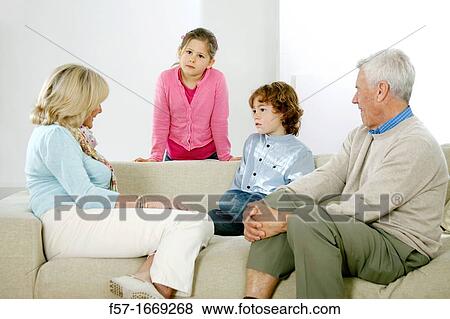 Grandparents and grandchildren View Large Photo Image Stock Photo - Grandparents and grandchildren. Fotosearch