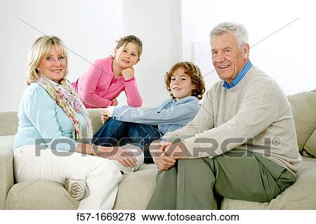 Grandparents and grandchildren View Large Photo Image Stock Photo - Grandparents and grandchildren. Fotosearch