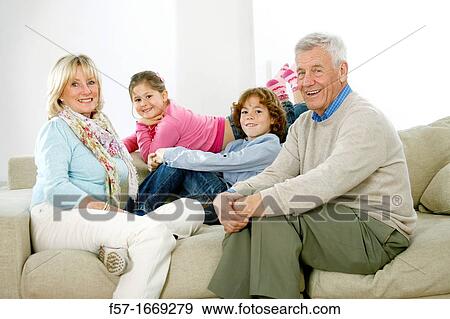 Grandparents and grandchildren View Large Photo Image Stock Photo - Grandparents and grandchildren. Fotosearch