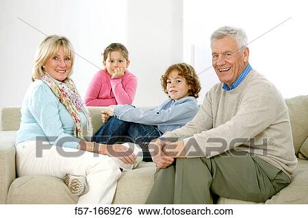 Grandparents and grandchildren View Large Photo Image Stock Photograph - Grandparents and grandchildren. Fotosearch