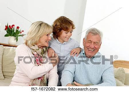 Grandparents and grandson View Large Photo Image Stock Image - Grandparents and grandson. Fotosearch