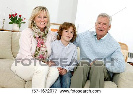 Grandparents and grandson View Large Photo Image Stock Photo - Grandparents and grandson. Fotosearch