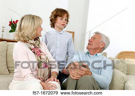 Grandparents and grandson View Large Photo Image Stock Photo - Grandparents and grandson. Fotosearch