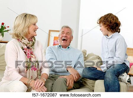 Grandparents and grandson View Large Photo Image Stock Photo - Grandparents and grandson. Fotosearch