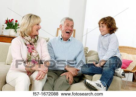 Grandparents and grandson View Large Photo Image Stock Photo - Grandparents and grandson. Fotosearch