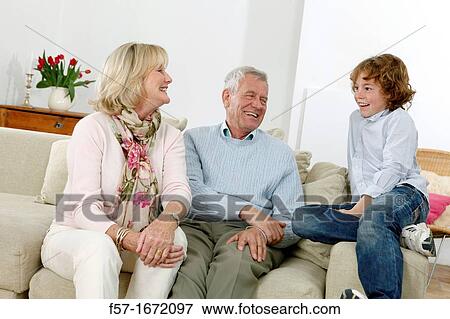 Grandparents and grandson View Large Photo Image Stock Photo - Grandparents and grandson. Fotosearch