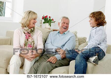 Grandparents and grandson View Large Photo Image Stock Photo - Grandparents and grandson. Fotosearch