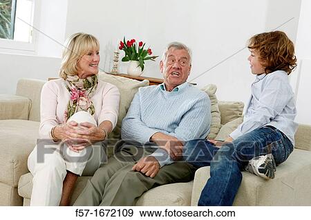 Grandparents and grandson View Large Photo Image Stock Photo - Grandparents and grandson. Fotosearch