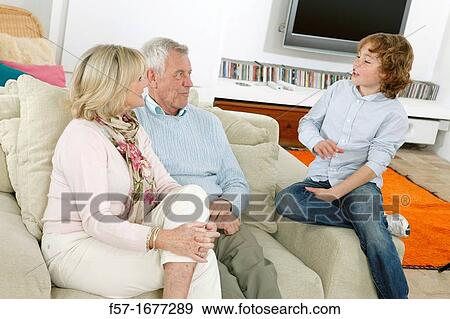 Grandparents and grandson View Large Photo Image Stock Photo - Grandparents and grandson. Fotosearch
