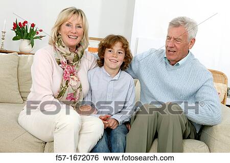 Grandparents and grandson View Large Photo Image Stock Photograph - Grandparents and grandson. Fotosearch