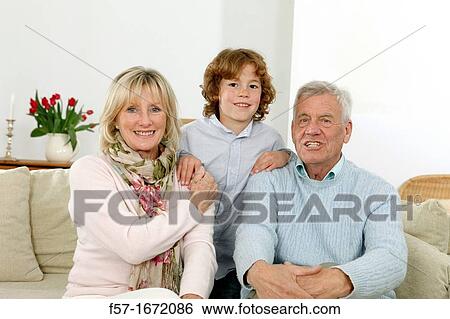 Grandparents and grandson View Large Photo Image Stock Photograph - Grandparents and grandson. Fotosearch