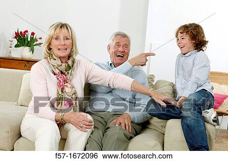 Grandparents and grandson View Large Photo Image Stock Photograph - Grandparents and grandson. Fotosearch