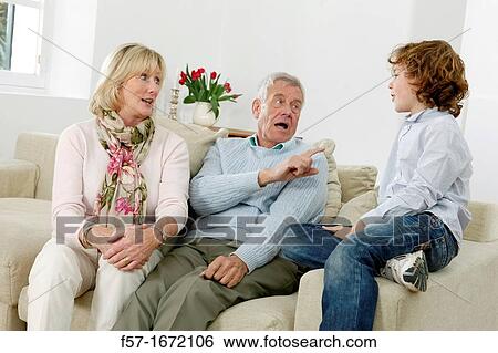 Grandparents and grandson View Large Photo Image Stock Photograph - Grandparents and grandson. Fotosearch