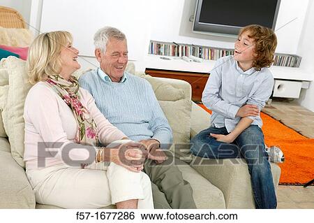 Grandparents and grandson View Large Photo Image Stock Photograph - Grandparents and grandson. Fotosearch