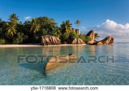 Granite boulders on Anse Source d? Argent - La Digue Island - The Seychelles View Large Photo Image Stock Photo - Granite boulders on Anse Source d? Argent - La Digue Island - The Seychelles. Fotosearch