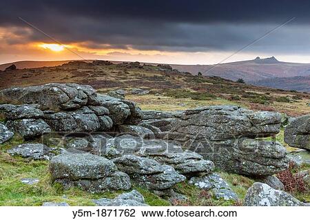 Granite rocks on the moorland at Hayne Down view towards Haytor Rocks in Dartmoor National Park, Devon, England, UK, Europe View Large Photo Image Stock Image - Granite rocks on the moorland at Hayne Down view towards Haytor Rocks in Dartmoor National Park, Devon, England, UK, Europe. Fotosearch