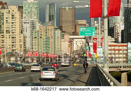 Granville Street Bridge, looking toward downtown Vancouver, BC, Canada View Large Photo Image Stock Photo - Granville Street Bridge, looking toward downtown Vancouver, BC, Canada. Fotosearch